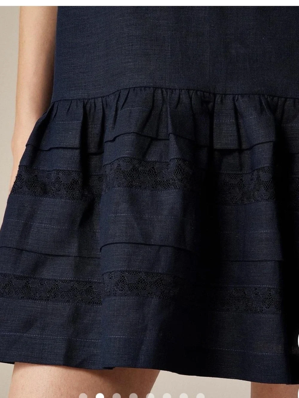 NWOT J. Crew Maxine Navy Blue Ruffle Hem Dress size XS